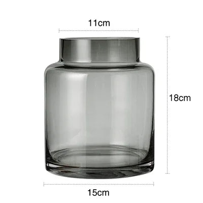 Vase transparent haut et large